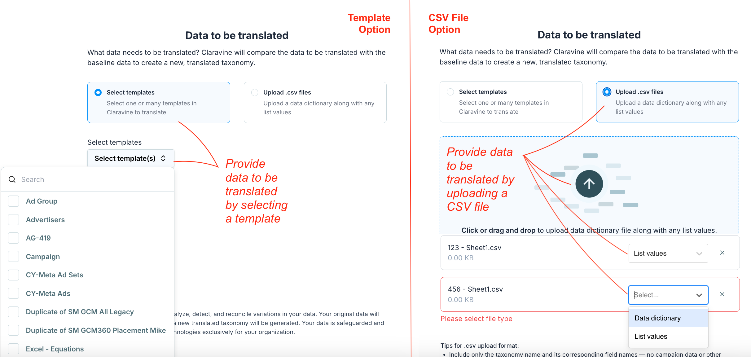 Taxonomy Translation – Claravine Support